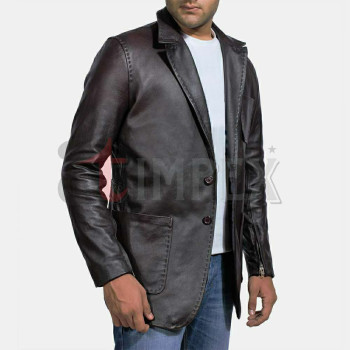 Men Leather Blazer